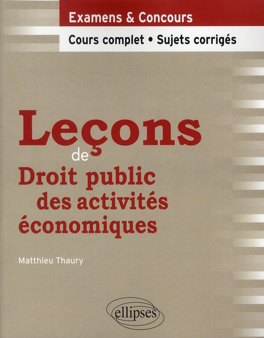 Emprunter Leçons de Droit public des activités économiques livre
