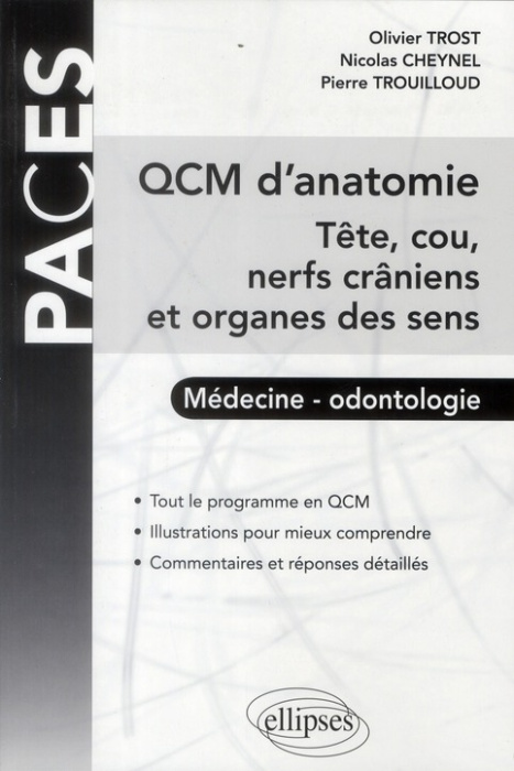 Emprunter QCM d'anatomie. Tête, cou, nerfs crâniens et organes des sens livre