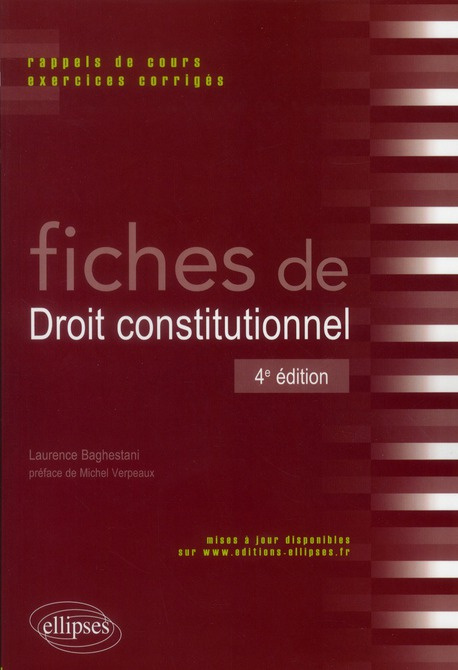 Emprunter Fiches de Droit constitutionnel. Rappels de cours et exercices corrigés, 4e édition livre