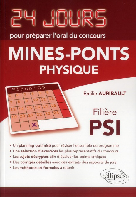 Emprunter PHYSIQUE 24 JOURS POUR PREPARER L'ORAL DU CONCOURS MINES-PONTS - FILIERE PSI livre
