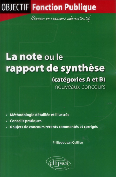 Emprunter La note ou le rapport de synthèse (catégories A et B) livre