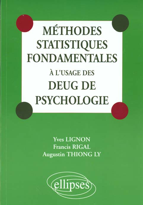 Emprunter Méthodes statistiques fondamentales à l'usage des Deug de psychologie livre