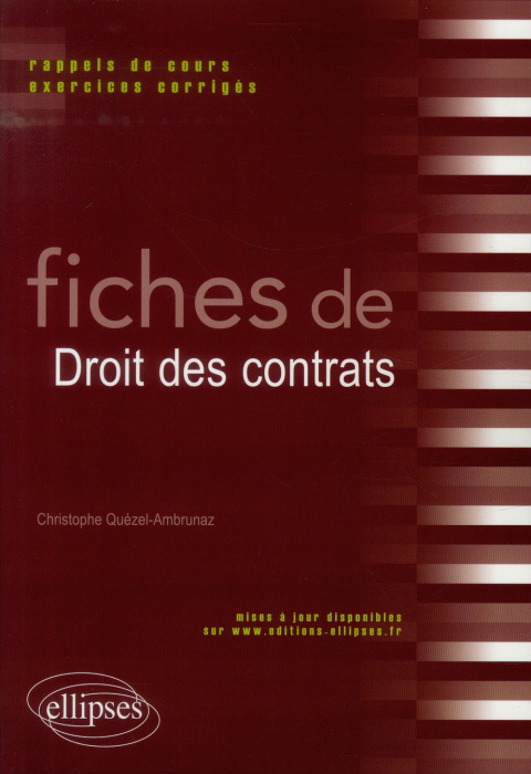 Emprunter Fiches de Droit des contrats. Rappels de cours et exercices corrigés livre