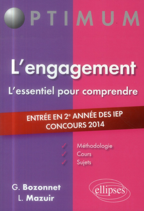 Emprunter L'engagement, l'essentiel pour comprendre. Entrée en 2e année des IEP, concours 2014 livre
