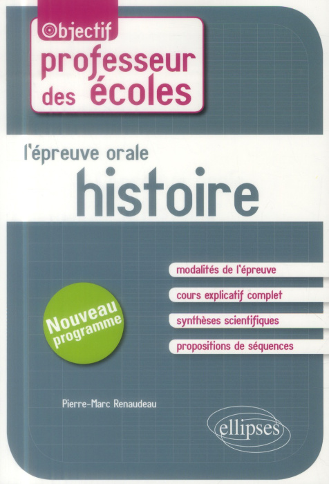 Emprunter L'épreuve orale d'admission histoire concours profeseur des écoles nouveau programme livre