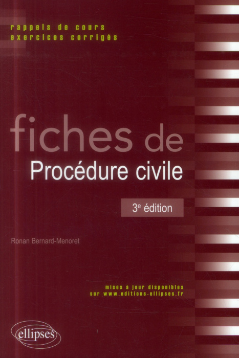 Emprunter Fiches de procédure civile. Rappels de cours et exercices corrigés, 3e édition livre