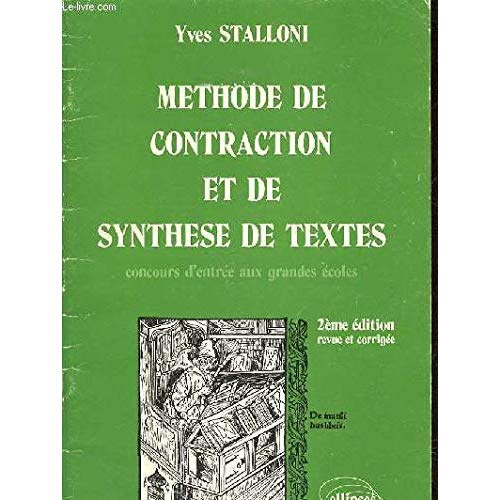 Emprunter Méthode de contraction et de synthèse de textes. Concours d'entrée aux grandes écoles, conseils de m livre