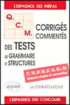 Emprunter QCM. Corrigés commentés, des tests de grammaire et structure livre