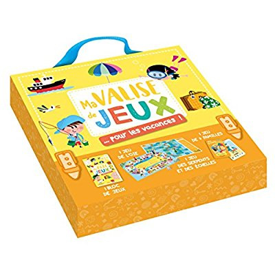Emprunter Ma valise de jeux, pour les vacances ! Contient : 1 bloc de jeux, 1 jeu de serpents et des échelles, livre