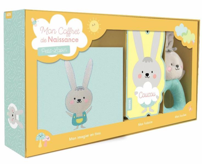Emprunter Mon coffret de bébé Petit lapin. Contient : 1 imagier en tissu, 1 hochet, 1 livre carton livre