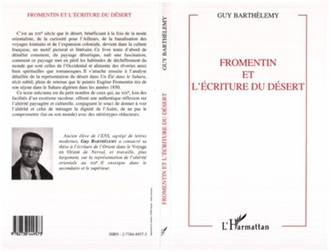 Emprunter Fromentin et l'écriture du désert livre