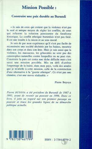 Emprunter MISSION POSSIBLE . CONSTRUIRE UNE PAIX DURABLE AU BURUNDI livre