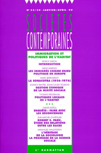 Emprunter SOCIETES CONTEMPORAINES N°33/34 JANVIER/AVRIL 1999 : IMMIGRATION ET POLITIQUES DE L'HABITAT livre