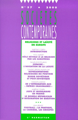 Emprunter Sociétés contemporaines n° 37/2000 : Religions et laïcité en Europe livre