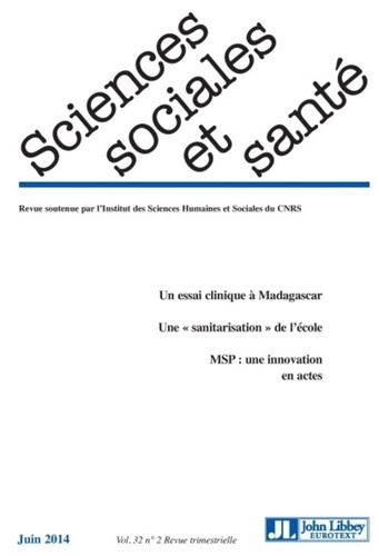 Emprunter Sciences Sociales et Santé Volume 32 N° 1/2014 livre