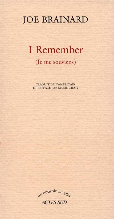 Emprunter I remember, je me souviens livre