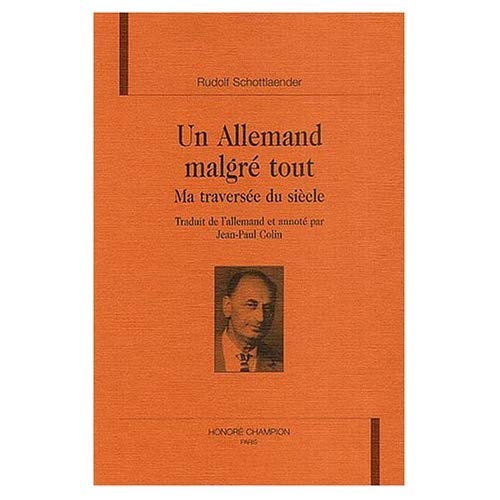 Emprunter UN ALLEMAND MALGRE TOUT. MA TRAVERSEE DU SIECLE. livre