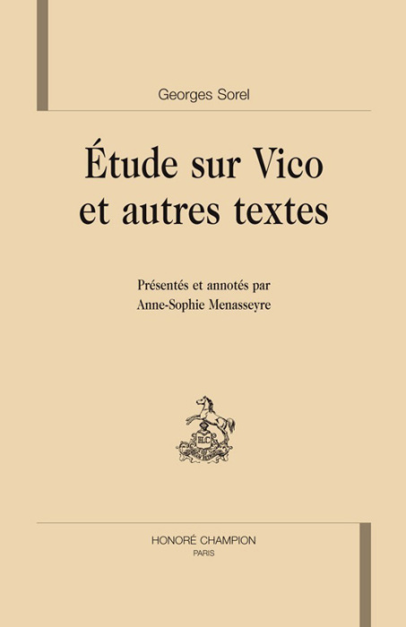 Emprunter ETUDE SUR VICO ET AUTRES TEXTES. EDITION ANNE-SOPHIE MENASSEYRE livre