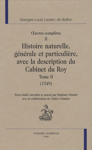Emprunter OEUVRES COMPLETES T2. HISTOIRE NATURELLE T2 (1749). livre