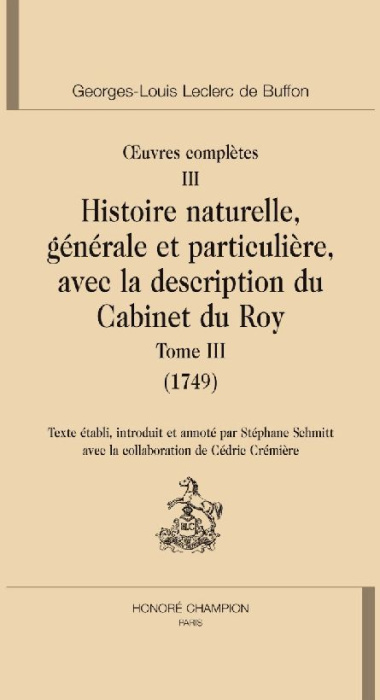 Emprunter OEUVRES COMPLETES T3. HISTOIRE NATURELLE T3 (1749). livre