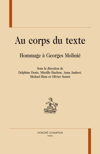 Emprunter AU CORPS DU TEXTE. HOMMAGE A GEORGES MOLINIE livre