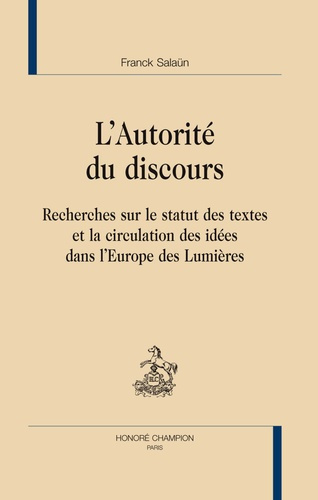 Emprunter L'AUTORITE DU DISCOURS. RECHERCHES SUR LA CIRCULATION DES IDEES DANS L'EUROPE livre