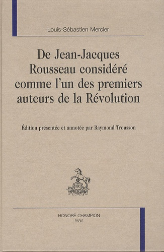 Emprunter DE JEAN-JACQUES ROUSSEAU CONSIDERE COMME L'UN DES PREMIERS AUTEURS DE LA REVOLUTION livre
