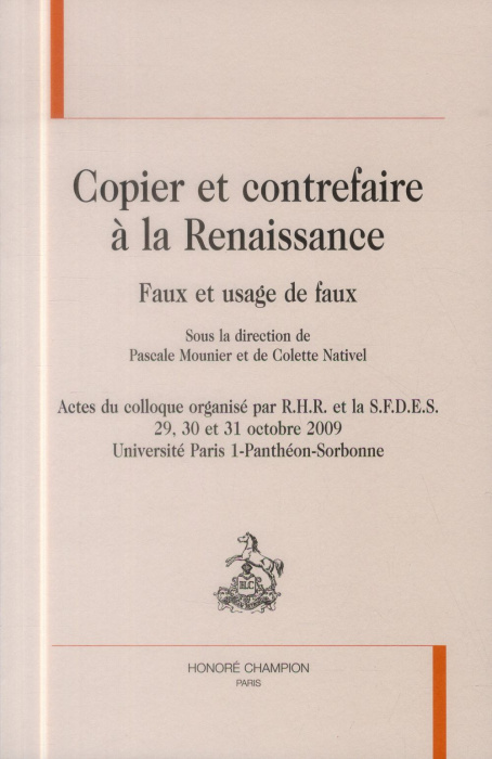 Emprunter COPIER ET CONTREFAIRE A LA RENAISSANCE. livre