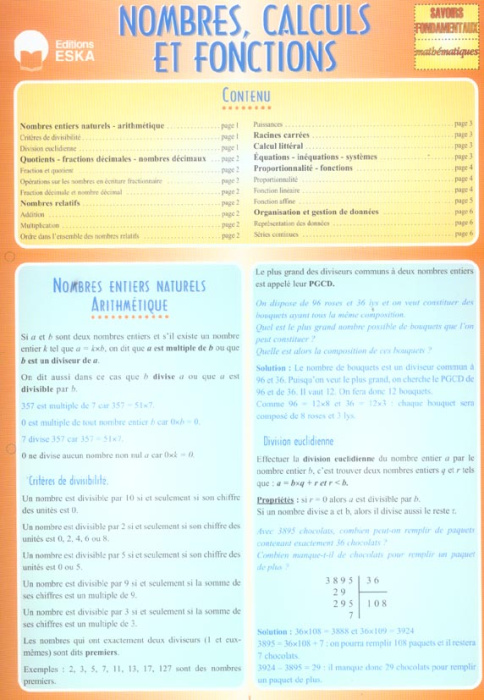 Emprunter Nombres, caluls et fonctions livre