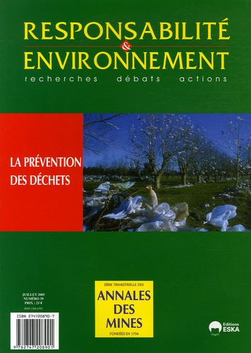 Emprunter Responsabilité & environnement N° 39, Juillet 2005 : La prévention des déchets livre