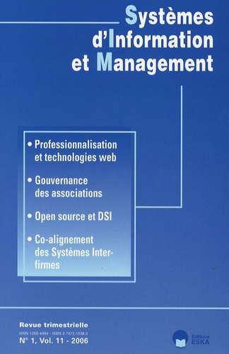 Emprunter Systèmes d'Information et Management Volume 11 N° 1/2006 livre