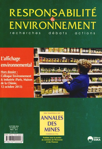 Emprunter Responsabilité & environnement N° 73, janvier 2014 : L'affichage environnemental livre