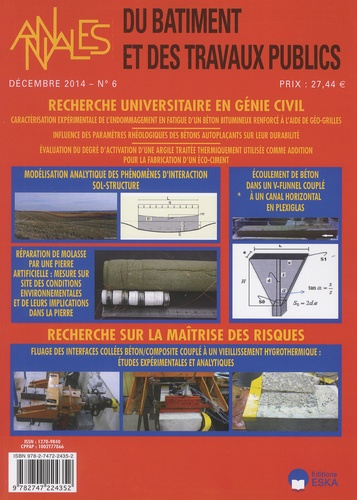 Emprunter Annales du bâtiment et des travaux publics N° 6, décembre 2014 : Recherche universitaire en génie ci livre