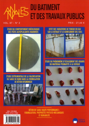 Emprunter Annales du bâtiment et des travaux publics Volume 67 N° 2, juillet 2015 livre