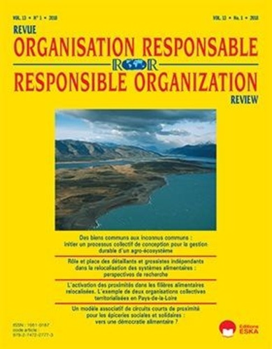 Emprunter Revue de l'Organisation Responsable N° 1/2018 : L'activation des proximités dans les filières alimen livre