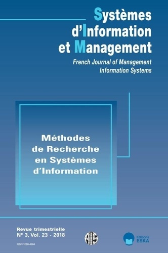 Emprunter Systèmes d'Information et Management Volume 23, N° 3/2018 : Méthodes de recherche en systèmes d'info livre