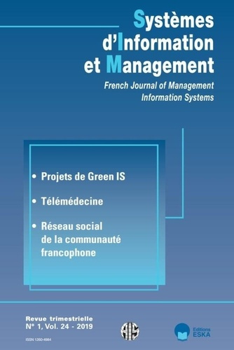 Emprunter Systèmes d'Information et Management Volume 24 N° 1/2019 : Réseau social de la communauté francophon livre