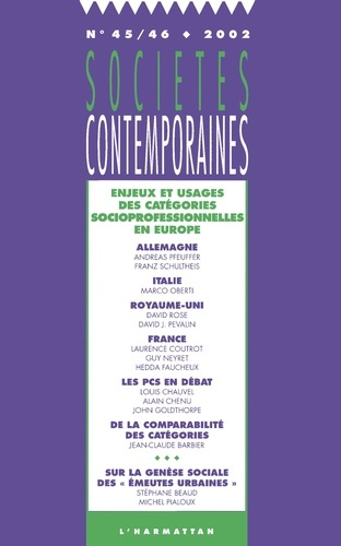 Emprunter Sociétés contemporaines N° 45-46/2002 : Enjeux et usages des catégories socioprofessionnelles en Eur livre