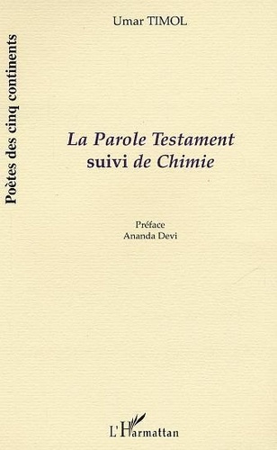 Emprunter La Parole Testament suivi de Chimie livre