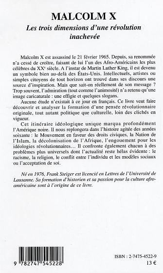 Emprunter MALCOLM X - LES TROIS DIMENSIONS D'UNE REVOLUTION INACHEVEE livre