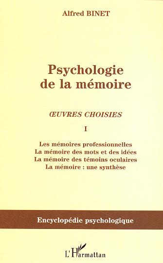 Emprunter Psychologie de la mémoire. Oeuvres choisies Tome 1 livre