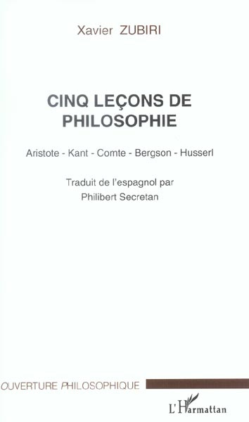 Emprunter Cinq leçons de philosophie. Aristote, Kant, Comte, Bergson, Husserl livre