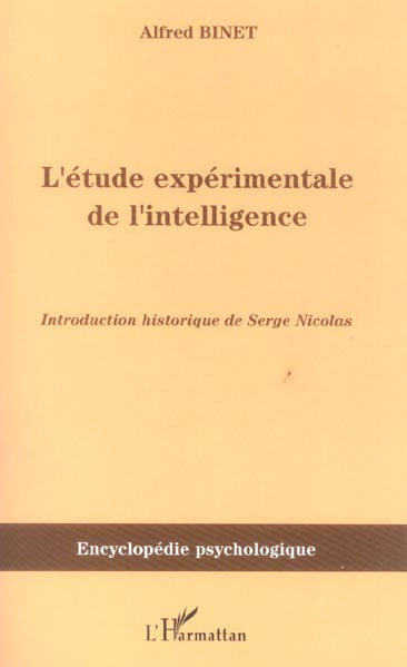 Emprunter L'étude expérimentale de l'intelligence. (1903) livre
