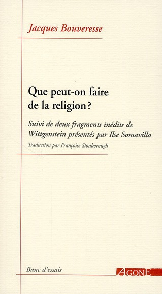 Emprunter Que peut-on faire de la religion ? Suivi de deux fragments inédits de Wittgenstein livre