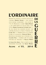 Emprunter Agone N° 53, 2014 : L'ordinaire de la guerre livre