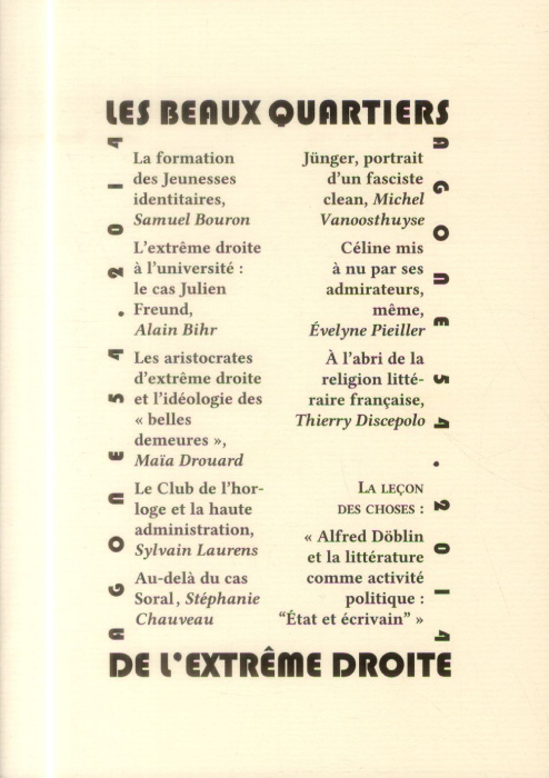 Emprunter Agone N° 54, 2014 : Les beaux quartiers de l'extrême droite livre