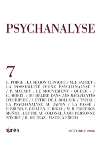 Emprunter PSYCHANALYSE 07 - LA CLINIQUE PSYCHANALYTIQUE CONTEMPORAINE livre