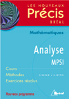 Emprunter Analyse MPSI. Cours Méthodes Exercices résolus livre