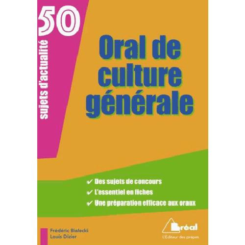 Emprunter Oral de culture générale. 50 sujets d'actualité livre