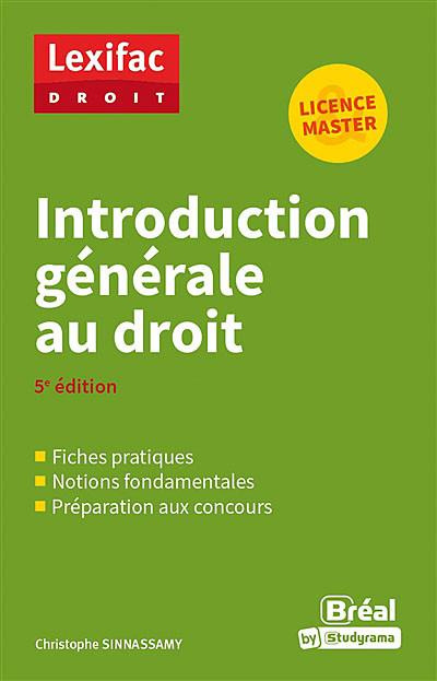 Emprunter Introduction générale au droit. 5e édition livre